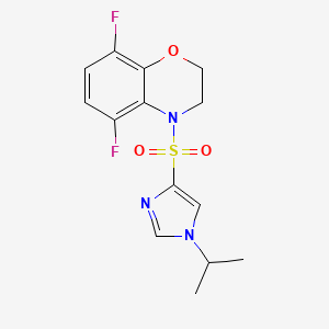 5,8-Difluoro-4-(1-propan-2-ylimidazol-4-yl)sulfonyl-2,3-dihydro-1,4-benzoxazine