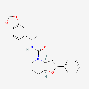 (2S,3aS,7aS)-N-[1-(1,3-benzodioxol-5-yl)ethyl]-2-phenyl-3,3a,5,6,7,7a-hexahydro-2H-furo[3,2-b]pyridine-4-carboxamide