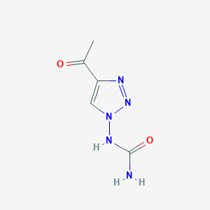 molecular formula C5H7N5O2 B069791 (4-Acetyltriazol-1-yl)urea CAS No. 177084-94-5