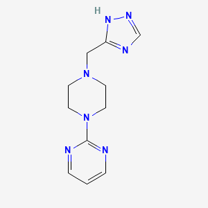 molecular formula C11H15N7 B6979118 2-[4-(1H-1,2,4-triazol-5-ylmethyl)piperazin-1-yl]pyrimidine 