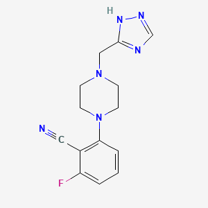 2-fluoro-6-[4-(1H-1,2,4-triazol-5-ylmethyl)piperazin-1-yl]benzonitrile