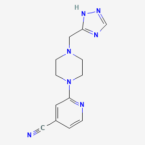 molecular formula C13H15N7 B6979129 2-[4-(1H-1,2,4-triazol-5-ylmethyl)piperazin-1-yl]pyridine-4-carbonitrile 