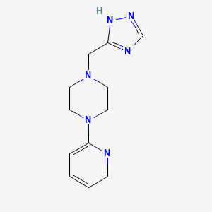 molecular formula C12H16N6 B6979134 1-pyridin-2-yl-4-(1H-1,2,4-triazol-5-ylmethyl)piperazine 