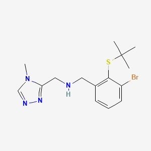 molecular formula C15H21BrN4S B6979157 1-(3-bromo-2-tert-butylsulfanylphenyl)-N-[(4-methyl-1,2,4-triazol-3-yl)methyl]methanamine 