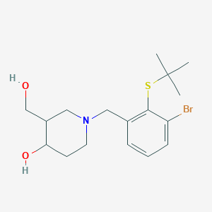 1-[(3-Bromo-2-tert-butylsulfanylphenyl)methyl]-3-(hydroxymethyl)piperidin-4-ol