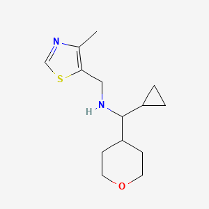 1-cyclopropyl-N-[(4-methyl-1,3-thiazol-5-yl)methyl]-1-(oxan-4-yl)methanamine