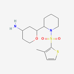 2-[1-(3-Methylthiophen-2-yl)sulfonylpiperidin-2-yl]oxan-4-amine