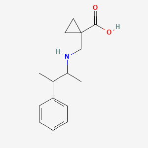 molecular formula C15H21NO2 B6979284 1-[(3-Phenylbutan-2-ylamino)methyl]cyclopropane-1-carboxylic acid 