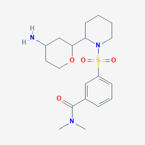 3-[2-(4-aminooxan-2-yl)piperidin-1-yl]sulfonyl-N,N-dimethylbenzamide