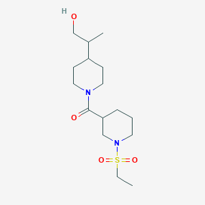 (1-Ethylsulfonylpiperidin-3-yl)-[4-(1-hydroxypropan-2-yl)piperidin-1-yl]methanone