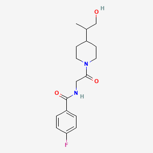 4-fluoro-N-[2-[4-(1-hydroxypropan-2-yl)piperidin-1-yl]-2-oxoethyl]benzamide