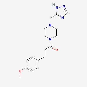 molecular formula C17H23N5O2 B6979359 3-(4-methoxyphenyl)-1-[4-(1H-1,2,4-triazol-5-ylmethyl)piperazin-1-yl]propan-1-one 