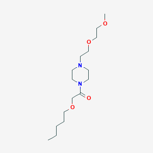 molecular formula C16H32N2O4 B6979393 1-[4-[2-(2-Methoxyethoxy)ethyl]piperazin-1-yl]-2-pentoxyethanone 