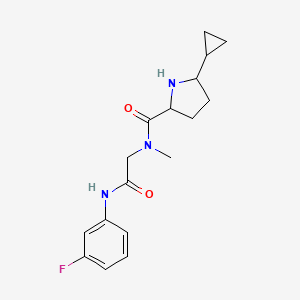 molecular formula C17H22FN3O2 B6979408 5-cyclopropyl-N-[2-(3-fluoroanilino)-2-oxoethyl]-N-methylpyrrolidine-2-carboxamide 