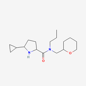 5-cyclopropyl-N-(oxan-2-ylmethyl)-N-propylpyrrolidine-2-carboxamide