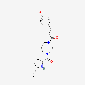 1-[4-(5-Cyclopropylpyrrolidine-2-carbonyl)-1,4-diazepan-1-yl]-3-(4-methoxyphenyl)propan-1-one