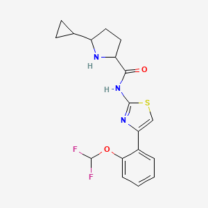 molecular formula C18H19F2N3O2S B6979440 5-cyclopropyl-N-[4-[2-(difluoromethoxy)phenyl]-1,3-thiazol-2-yl]pyrrolidine-2-carboxamide 