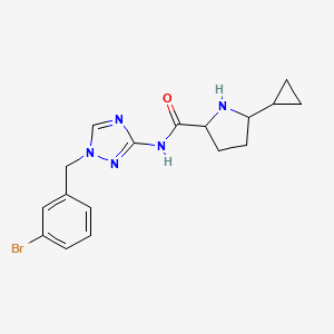 N-[1-[(3-bromophenyl)methyl]-1,2,4-triazol-3-yl]-5-cyclopropylpyrrolidine-2-carboxamide