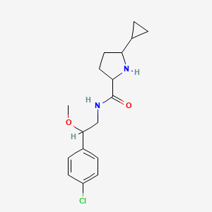 molecular formula C17H23ClN2O2 B6979455 N-[2-(4-chlorophenyl)-2-methoxyethyl]-5-cyclopropylpyrrolidine-2-carboxamide 