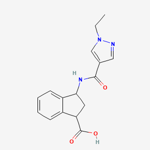 3-[(1-ethylpyrazole-4-carbonyl)amino]-2,3-dihydro-1H-indene-1-carboxylic acid