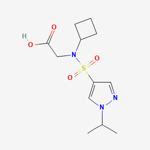 molecular formula C12H19N3O4S B6979531 2-[Cyclobutyl-(1-propan-2-ylpyrazol-4-yl)sulfonylamino]acetic acid 