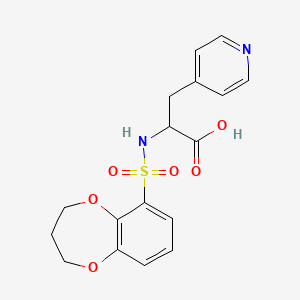 molecular formula C17H18N2O6S B6979567 2-(3,4-dihydro-2H-1,5-benzodioxepin-6-ylsulfonylamino)-3-pyridin-4-ylpropanoic acid 