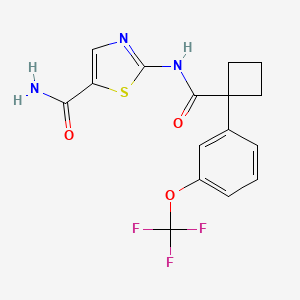 2-[[1-[3-(Trifluoromethoxy)phenyl]cyclobutanecarbonyl]amino]-1,3-thiazole-5-carboxamide