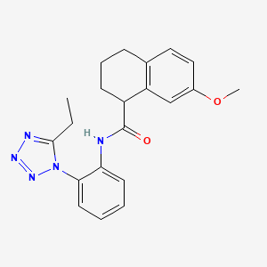 molecular formula C21H23N5O2 B6979639 N-[2-(5-ethyltetrazol-1-yl)phenyl]-7-methoxy-1,2,3,4-tetrahydronaphthalene-1-carboxamide 