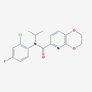 N-(2-chloro-4-fluorophenyl)-N-propan-2-yl-2,3-dihydro-[1,4]dioxino[2,3-b]pyridine-6-carboxamide