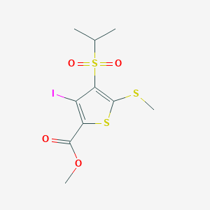 molecular formula C10H13IO4S3 B069797 Methyl 3-iodo-4-(isopropylsulfonyl)-5-(methylthio)thiophene-2-carboxylate CAS No. 175202-13-8