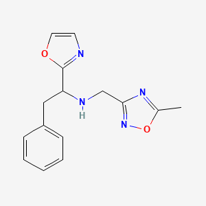 N-[(5-methyl-1,2,4-oxadiazol-3-yl)methyl]-1-(1,3-oxazol-2-yl)-2-phenylethanamine