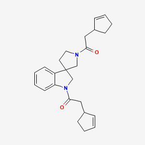 2-cyclopent-2-en-1-yl-1-[1-(2-cyclopent-2-en-1-ylacetyl)spiro[2H-indole-3,3'-pyrrolidine]-1'-yl]ethanone