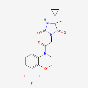 5-Cyclopropyl-5-methyl-3-[2-oxo-2-[8-(trifluoromethyl)-2,3-dihydro-1,4-benzoxazin-4-yl]ethyl]imidazolidine-2,4-dione