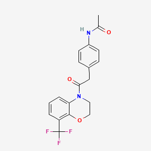 N-[4-[2-oxo-2-[8-(trifluoromethyl)-2,3-dihydro-1,4-benzoxazin-4-yl]ethyl]phenyl]acetamide