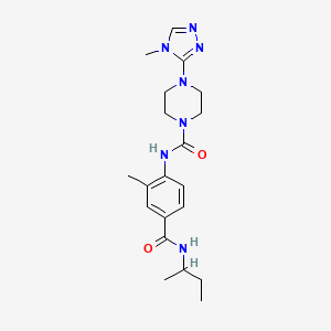 molecular formula C20H29N7O2 B6979860 N-[4-(butan-2-ylcarbamoyl)-2-methylphenyl]-4-(4-methyl-1,2,4-triazol-3-yl)piperazine-1-carboxamide 