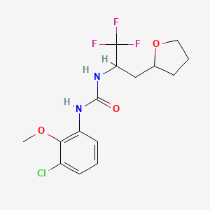 1-(3-Chloro-2-methoxyphenyl)-3-[1,1,1-trifluoro-3-(oxolan-2-yl)propan-2-yl]urea