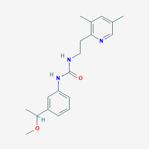 molecular formula C19H25N3O2 B6979894 1-[2-(3,5-Dimethylpyridin-2-yl)ethyl]-3-[3-(1-methoxyethyl)phenyl]urea 