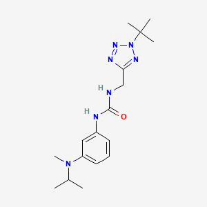 molecular formula C17H27N7O B6979934 1-[(2-Tert-butyltetrazol-5-yl)methyl]-3-[3-[methyl(propan-2-yl)amino]phenyl]urea 