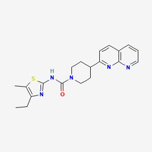 N-(4-ethyl-5-methyl-1,3-thiazol-2-yl)-4-(1,8-naphthyridin-2-yl)piperidine-1-carboxamide