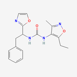 1-(5-Ethyl-3-methyl-1,2-oxazol-4-yl)-3-[1-(1,3-oxazol-2-yl)-2-phenylethyl]urea