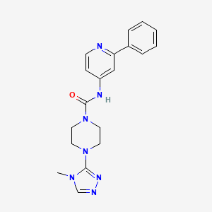 4-(4-methyl-1,2,4-triazol-3-yl)-N-(2-phenylpyridin-4-yl)piperazine-1-carboxamide