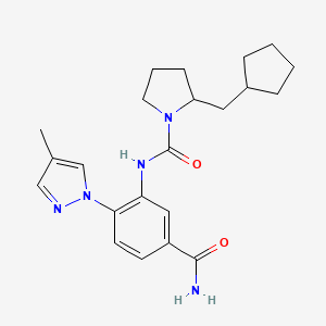 N-[5-carbamoyl-2-(4-methylpyrazol-1-yl)phenyl]-2-(cyclopentylmethyl)pyrrolidine-1-carboxamide