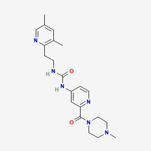 1-[2-(3,5-Dimethylpyridin-2-yl)ethyl]-3-[2-(4-methylpiperazine-1-carbonyl)pyridin-4-yl]urea