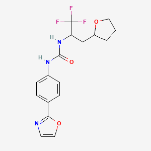 1-[4-(1,3-Oxazol-2-yl)phenyl]-3-[1,1,1-trifluoro-3-(oxolan-2-yl)propan-2-yl]urea