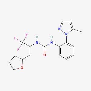 1-[2-(5-Methylpyrazol-1-yl)phenyl]-3-[1,1,1-trifluoro-3-(oxolan-2-yl)propan-2-yl]urea