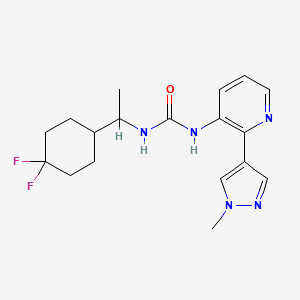 molecular formula C18H23F2N5O B6980077 1-[1-(4,4-Difluorocyclohexyl)ethyl]-3-[2-(1-methylpyrazol-4-yl)pyridin-3-yl]urea 