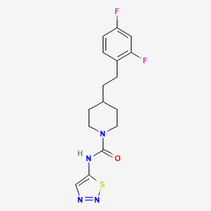 molecular formula C16H18F2N4OS B6980079 4-[2-(2,4-difluorophenyl)ethyl]-N-(thiadiazol-5-yl)piperidine-1-carboxamide 