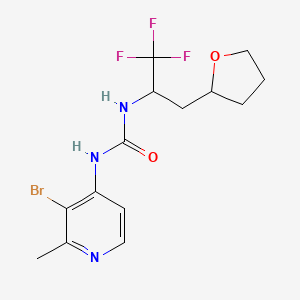 1-(3-Bromo-2-methylpyridin-4-yl)-3-[1,1,1-trifluoro-3-(oxolan-2-yl)propan-2-yl]urea