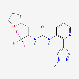 1-[2-(1-Methylpyrazol-4-yl)pyridin-3-yl]-3-[1,1,1-trifluoro-3-(oxolan-2-yl)propan-2-yl]urea