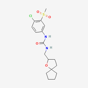 1-(4-Chloro-3-methylsulfonylphenyl)-3-(1-oxaspiro[4.4]nonan-2-ylmethyl)urea